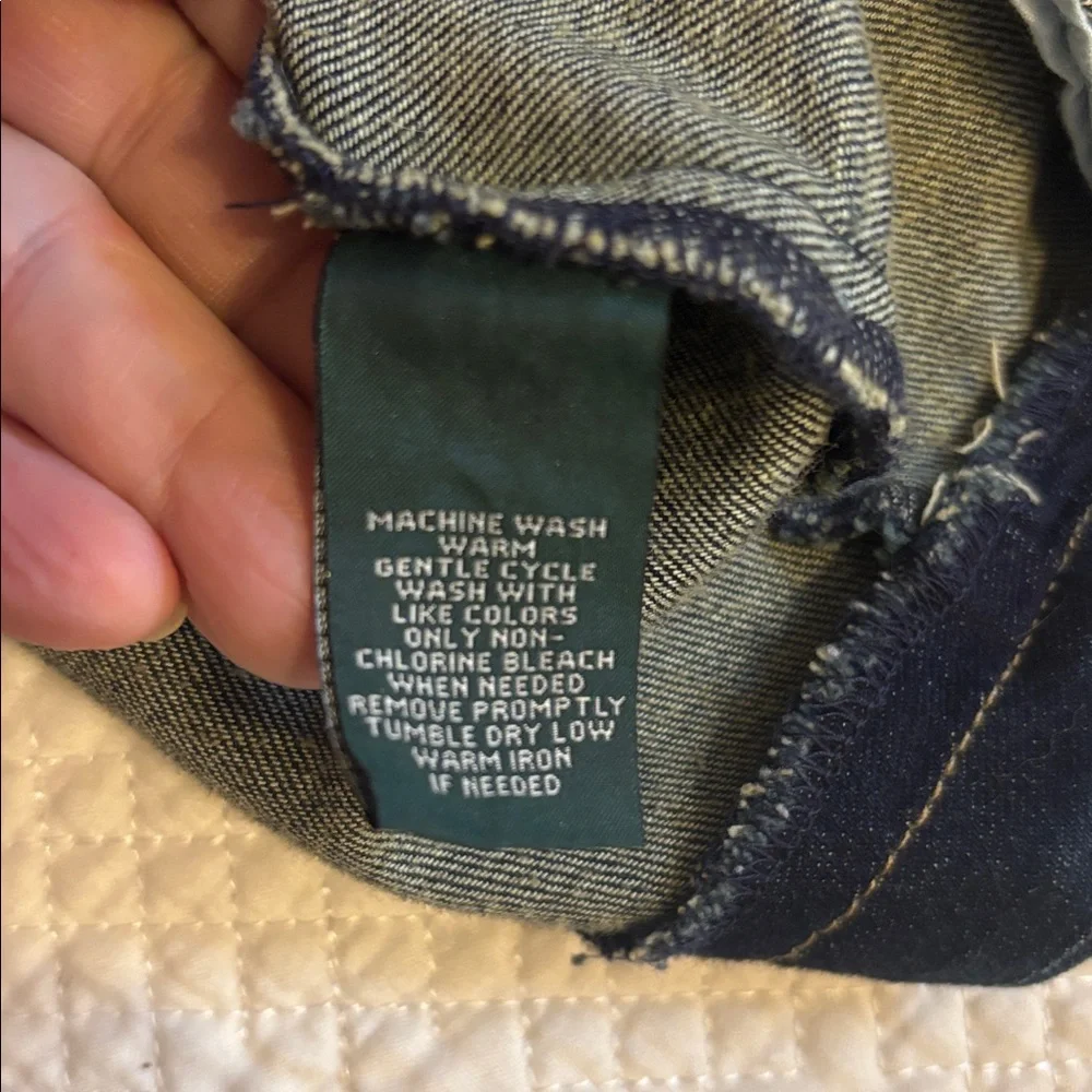 LRL Lauren Jeans Co. Ralph Lauren size 16 princess seams button up Jean jacket - Picture 10 of 10